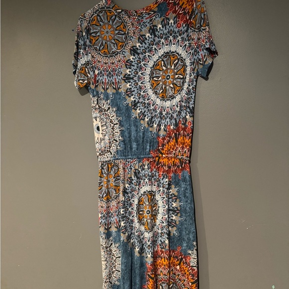 Blue and Orange Maxi Skirt‎ Set for Cocktail - Picture 8 of 10